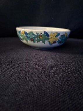 Fiesta Medium Bowl in the Fall Fantasy Blue Pattern